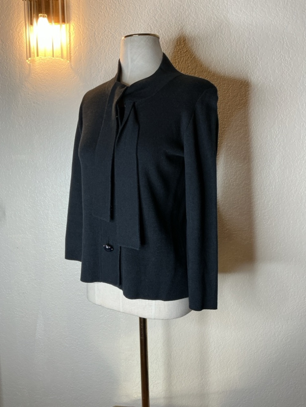 Classic Black Women's Tie-Neck Blazer